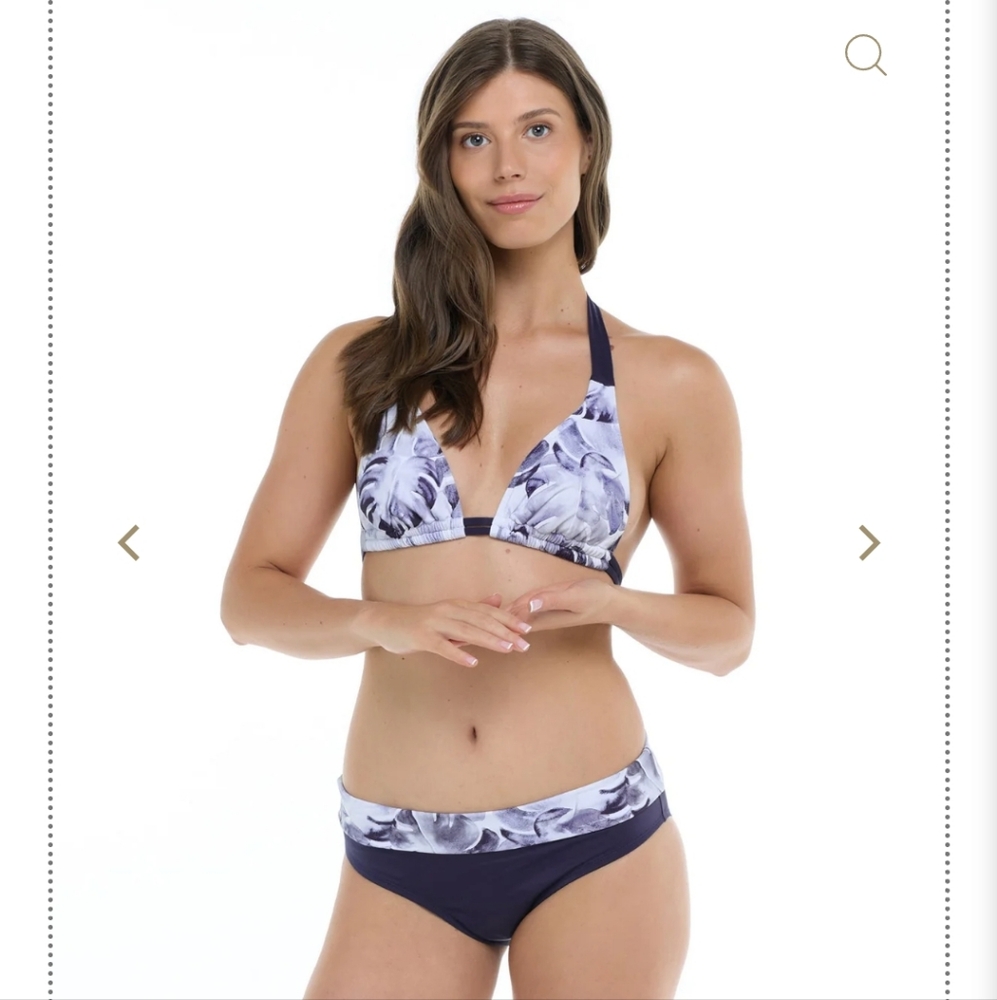 Skye Women's Black and White Push-Up Bra and Midrise Foldover Bottom Bikini Set